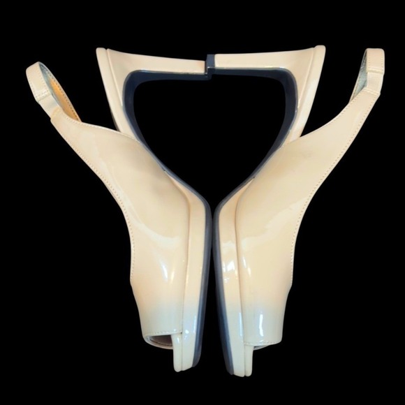 Life Stride Soft System Pumps Womens 10 Nude Patent Slingback Peep Toe NWOT - Picture 5 of 9